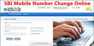 sbi mobile number change online hindi