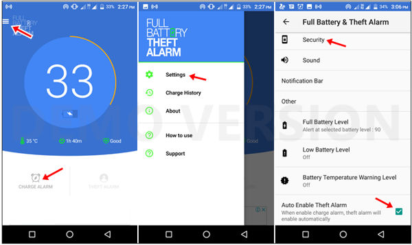 Full Battery and Theft Alarm app hindi
