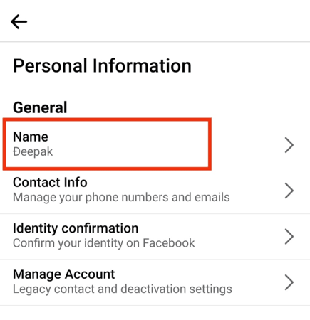 how to change your name in facebook